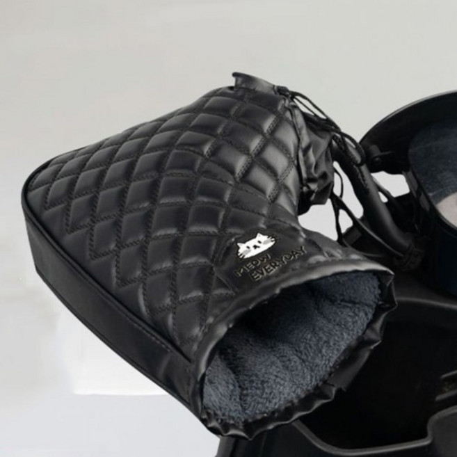 Ez2mk 방한 방풍 방수 오토바이 핸드워머 장갑 양손 세트 MS-1520, 블랙