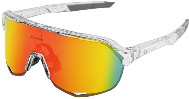 오클랜즈 자전거 러닝 골프 변색 편광 스포츠 고글 선글라스 X80, C7 크리스탈 레드미러 편광, 1개