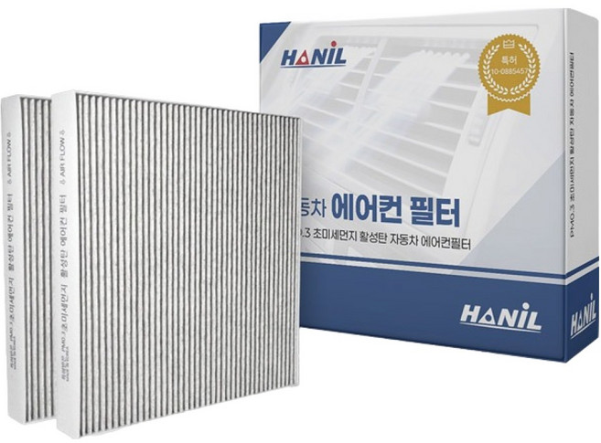 한일 PM0.3 초미세먼지 활성탄 자동차 에어컨필터, 2개, P134