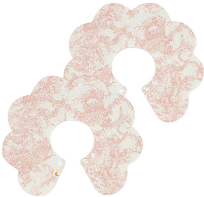 EmonG Toile de Jouy 氣墊網眼圍兜, 粉紅色, 2個, 1入