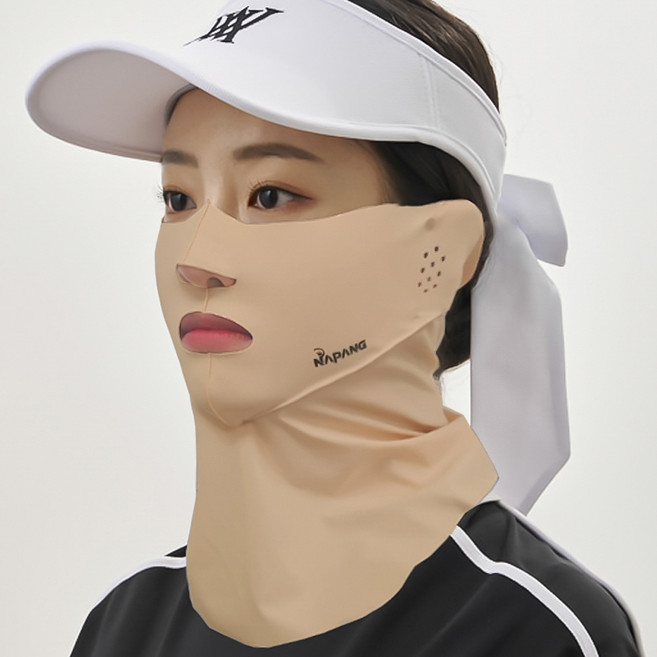 네이팡 자전거 등산 낚시 테니스 귀덮개 넥타입 오픈 골프마스크, 다크스킨, 1개