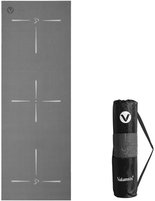 Valansis NR1 瑜珈墊 + 收納袋, 灰色, 1個