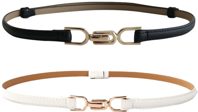 엘쏘 여성용 원피스 정장 슬림 가죽 벨트 2종 세트