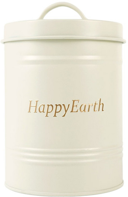 해피얼쓰 둥근 틴케이스, 아이보리, 1개