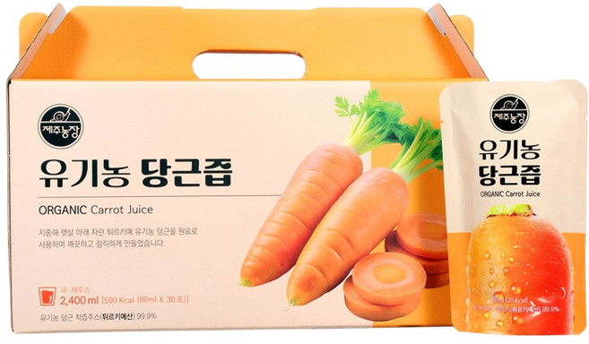 제주농장 유기농 당근즙, 30개, 80ml