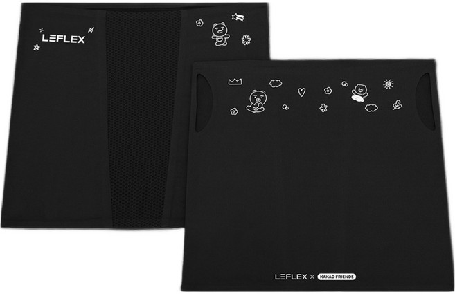 르플렉스 라이언 & 춘식 심리스 자외선 차단 마스크, 블랙, 1개