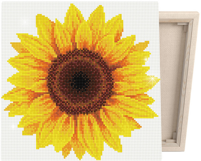 아이러브페인팅 캔버스형 십자수 비즈 DIY키트 30 x 30 cm 세트, 한송이 해바라기, 1세트