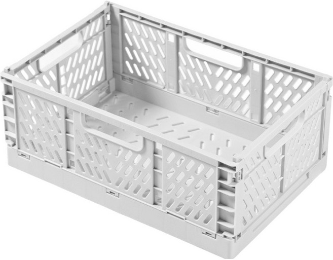 세렌틱 접이식 플라스틱 수납 박스, 연한회색, 1개
