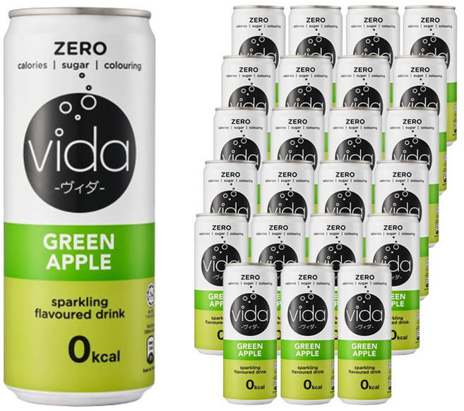 비다 제로 스파클링 드링크 그린애플, 24개, 325ml