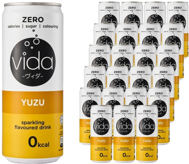 비다 제로 스파클링 드링크 유자, 24개, 325ml