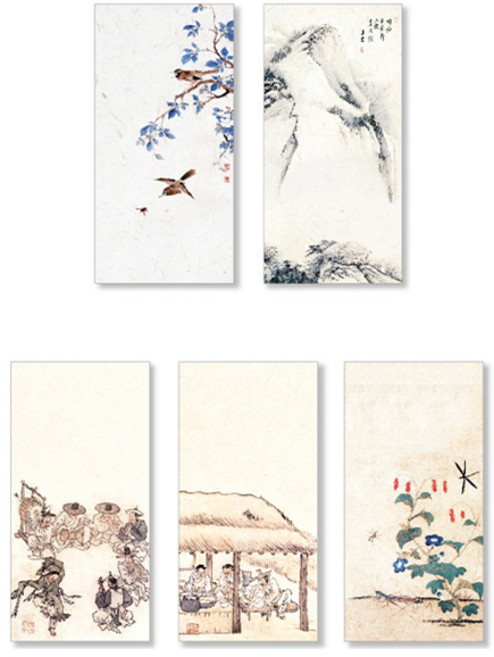 양지다이어리 더스페셜 기프트 용돈봉투 풍속화 세로형 5종 세트, 혼합색상, 1세트