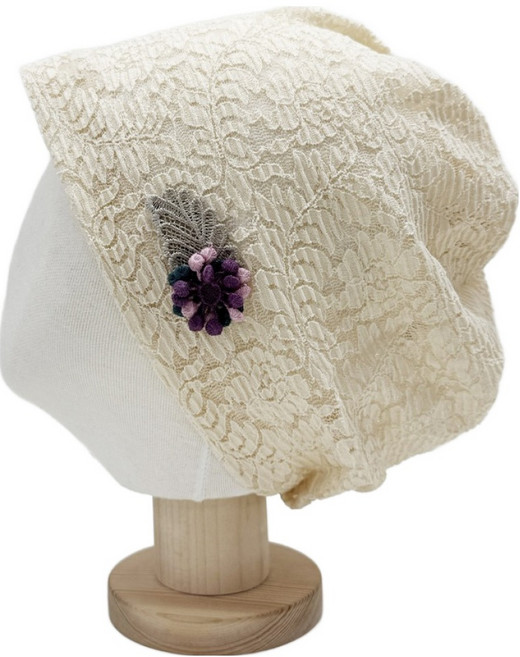 바른리빙 주방 메쉬 레이스 두건 DK-08, 아이보리, 1개