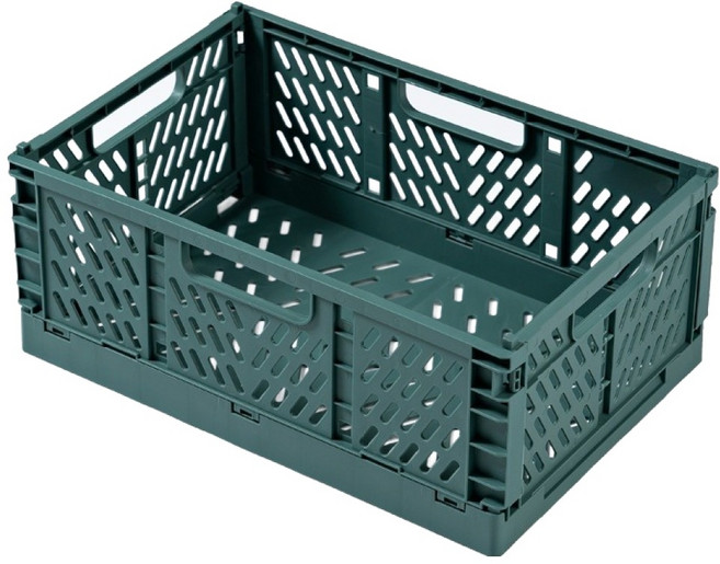 세렌틱 접이식 플라스틱 수납 박스, 진한그린, 1개