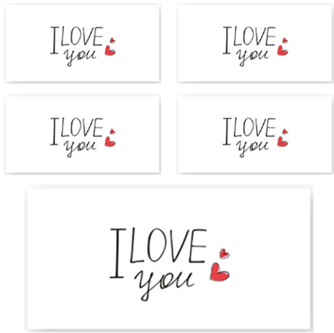 양지다이어리 더스페셜 기프트 용돈봉투 캘리 Ver 4, 아이러브유, 5개