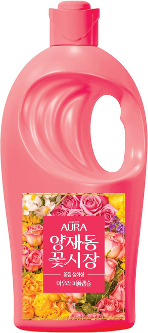 아우라 퍼퓸캡슐 초고농축 섬유유연제 양재동꽃시장 본품, 2L, 1개