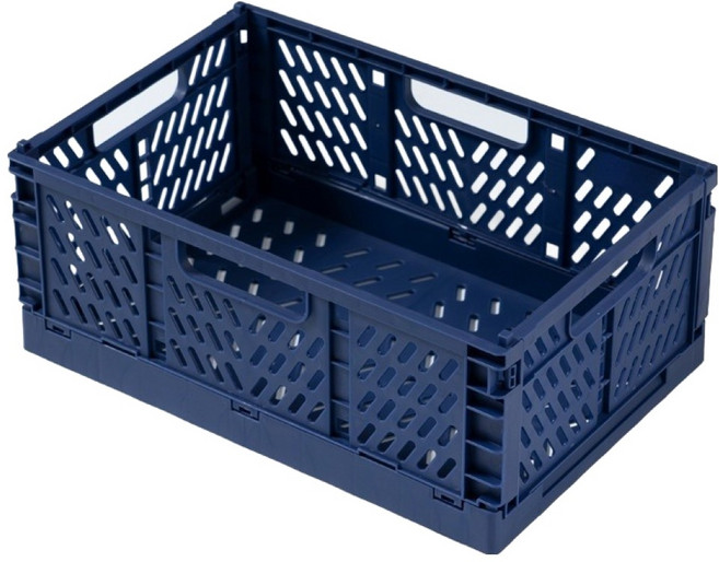 세렌틱 접이식 플라스틱 수납 박스, 네이비, 1개