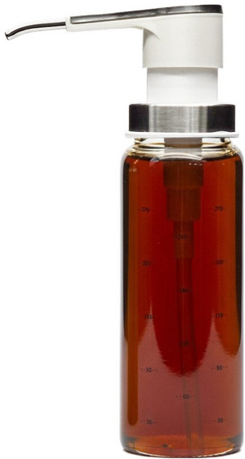 미르코리아 내열유리 펌프 시럽 오일병 화이트, 1개, 300ml