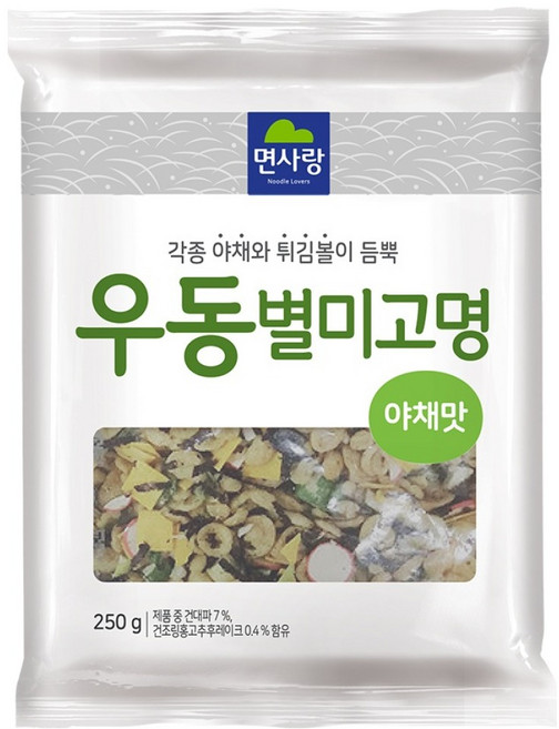 면사랑 우동별미고명 야채맛, 250g, 1개