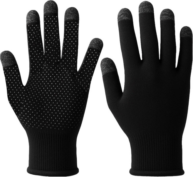 스페이스쉴드 글로브 스탠다드 스마트폰 게이밍 논슬립 10핑거 양손 터치 장갑, 블랙, 1개