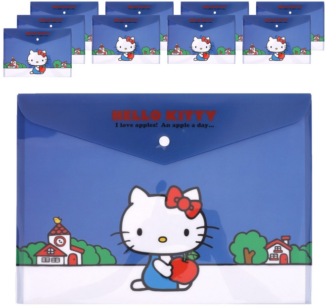 산리오 캐릭터즈 똑딱이 봉투 화일, 헬로키티, 10개