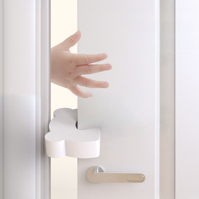 문닫힘 방지 귀여운 도어쿠션, 화이트, 4개