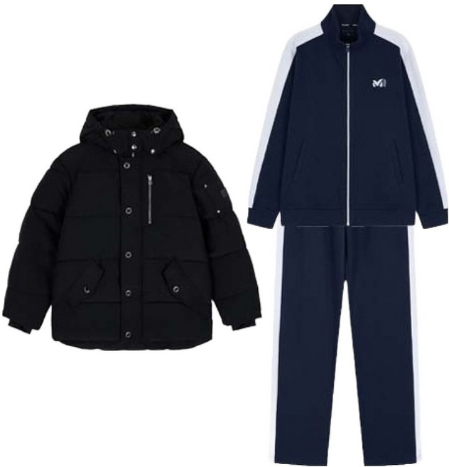 MILLET 男女通用球狀填充外套+棉質運動服上下身套裝