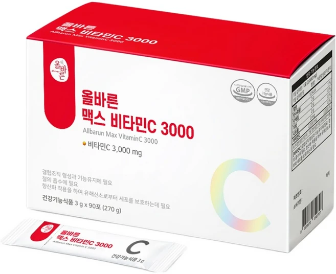 올바른건강식품 맥스 비타민C 3000, 90회분, 1개 - 쿠팡