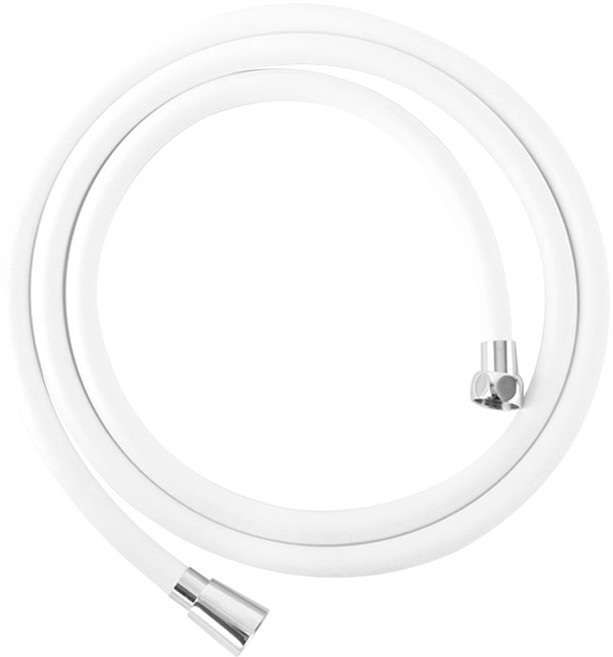 실리콘 튜브형 샤워호스, 2m, 화이트