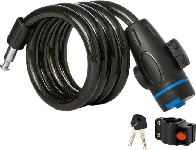 루미온 자전거 잠금장치 고정 자물쇠, 블랙, 1개