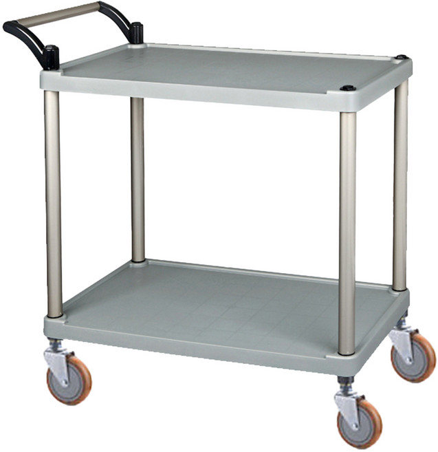 티렉스캐스터 2단 고급형 플라스틱 서빙카트 증형(620 x 450 x 830 mm), 그레이, 1개