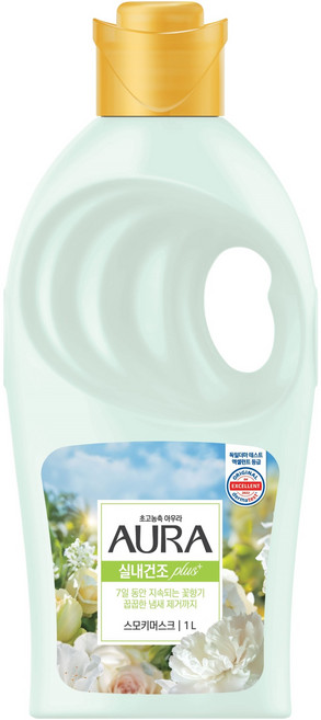 아우라 실내건조 초고농축 섬유유연제 스모키머스크 본품, 1L, 1개
