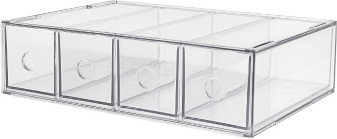 다용도 정리함 4칸 257 x 173 x 75 mm 5523, 투명, 1개