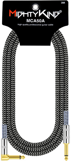 마이티킹 식스쉴드 앵글형 기타케이블 일렉 베이스 5.5 기타잭 MCA50A, 1개