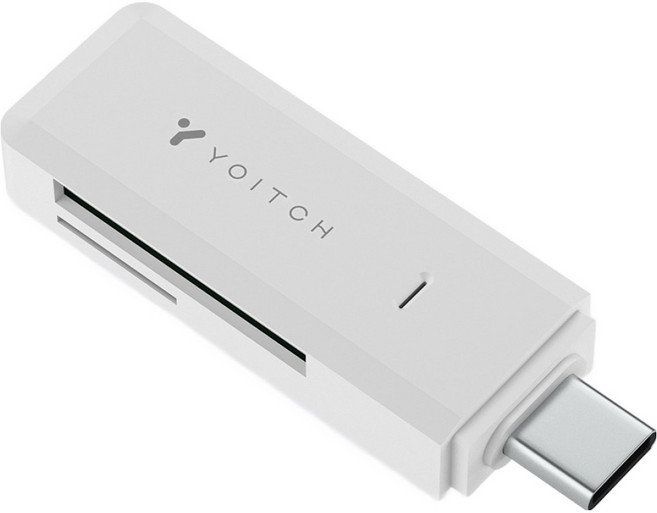요이치 USB 3.0 SD카드 리더기 1테라 C타입, 화이트, 1개, YG-CRC300
