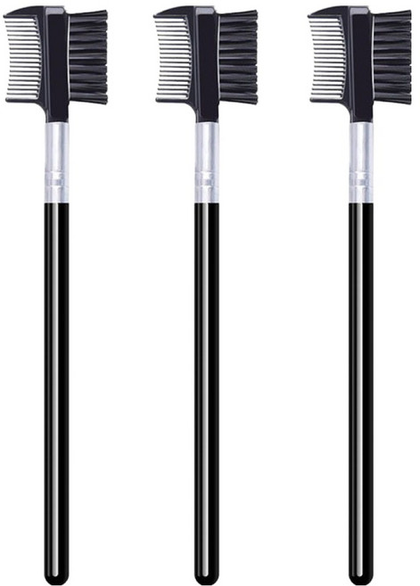 딥톡 아이브로우 눈썹 듀얼 브러쉬 DT0957, 3개, 블랙