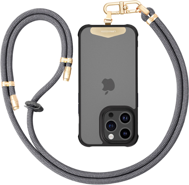 LEEU DESIGN 攀登系列 可調節手機掛繩 160cm, 1個, 灰色