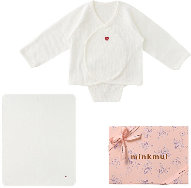 밍크뮤 러브 JQD 기능형 배냇슈트 + 담요 세트