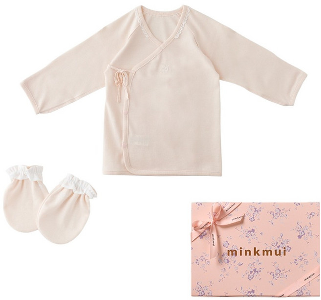 밍크뮤 샤를뮤피마 배냇저고리 + 손싸개 세트