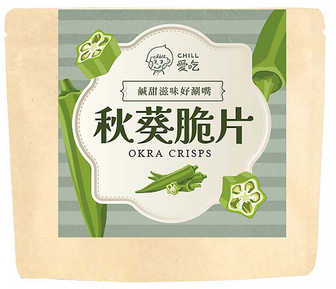 CHILL 愛吃 秋葵脆片, 40g, 1個