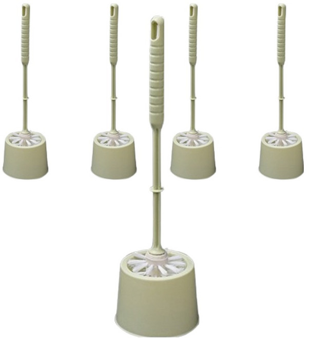 마켓감성 욕실 원형 변기브러쉬, 그린, 5개