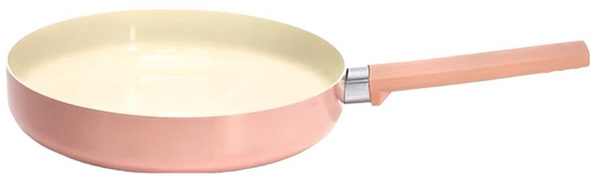 mama cook 媽媽廚 康乃馨粉紅陶瓷平底鍋, 1個, 24cm