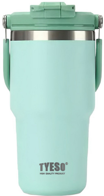 TYESO 泰碩 提手保溫杯 33#C款, 薄荷綠, 600ml, 1個