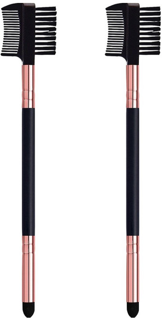 딥톡 속눈썹 듀얼 메이크업 브러쉬 DT0958, 2개, 1 블랙