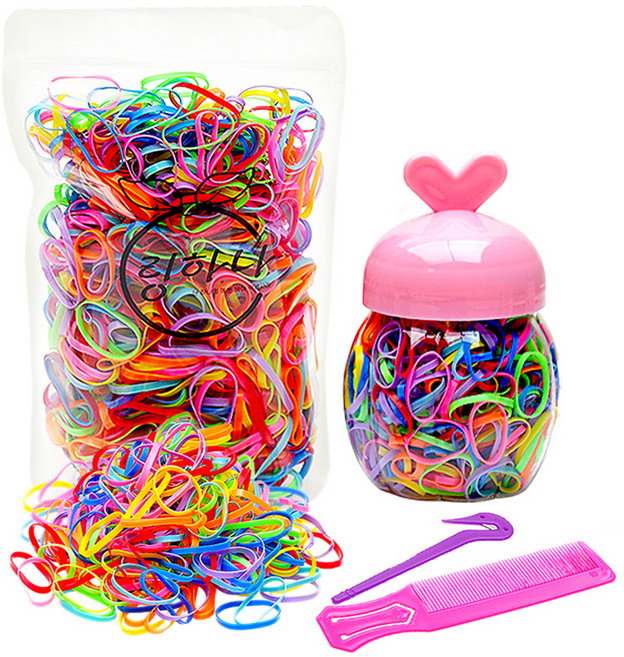 링하나 아이럽밴드 뜯김없는 대용량 유아고무줄 + 이지컷 + 빗 세트 RH5