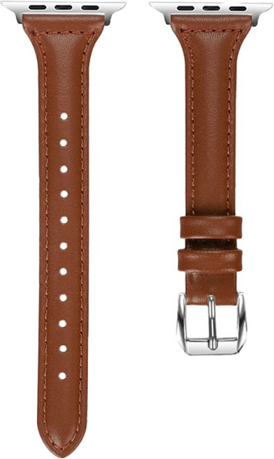 OMG 經典女士替換皮革錶帶 46mm, 1個, 棕色
