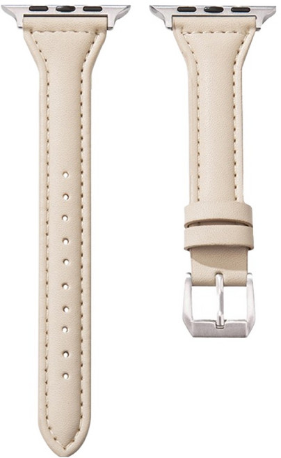 OMG 經典女士替換皮革錶帶 42mm, 1個, 米白色