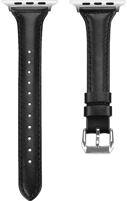 OMG 經典女士替換皮革錶帶 42mm, 1個, 黑色