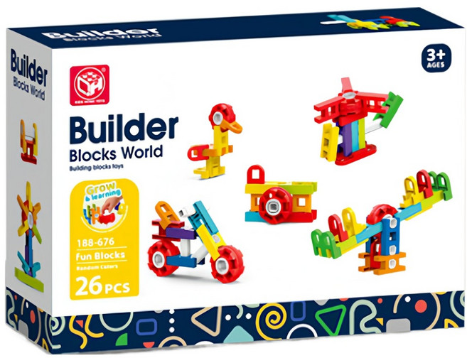PLAYFUL TOYS 頑玩具 H型積木 26片, 1套, 混和顏色