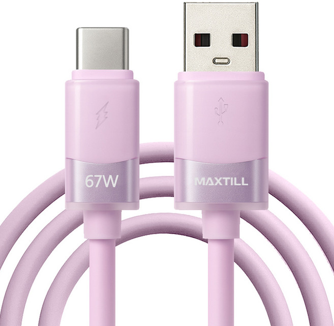 맥스틸 A타입-C타입 USB 67W 초고속 충전 케이블 MT-UC, Purple, 1개, 1m