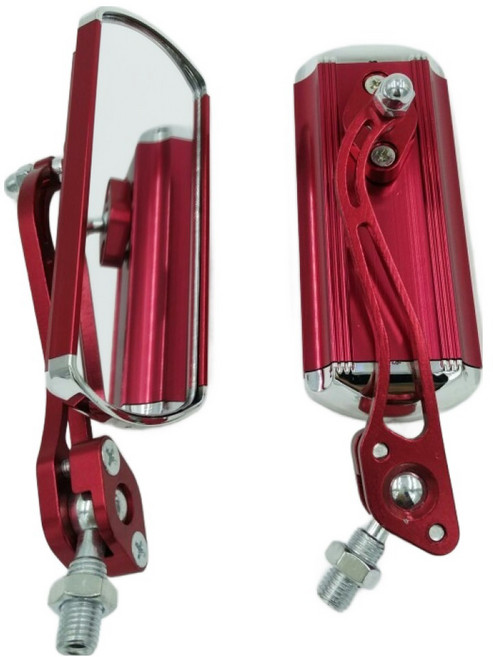 다조아샵 자전거 핸들바 백미러 안전 반사경 좌우 세트, 레드, 1세트